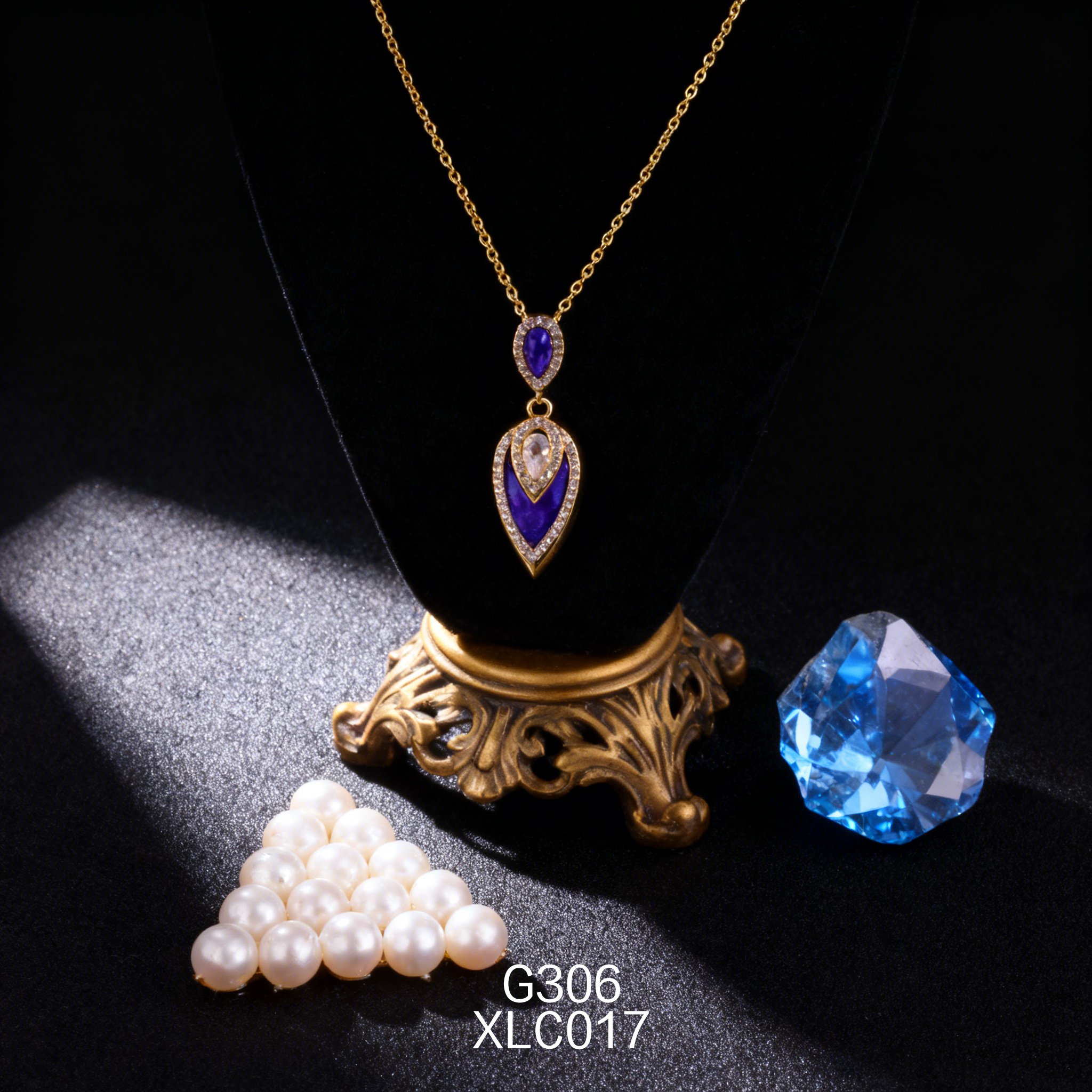 电镀黄金梨形 8.5ｘ14mm 青金项链