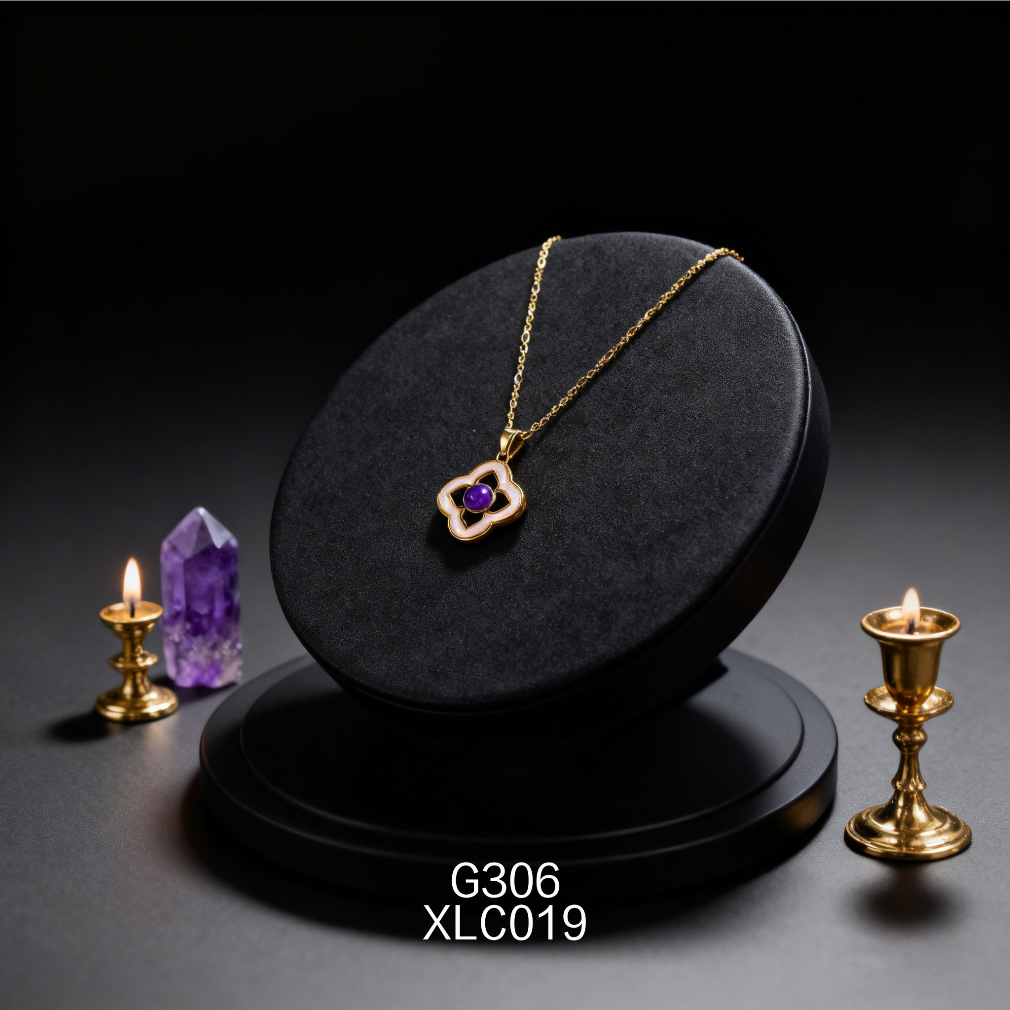 电镀黄金 18 x 2mm 白贝 + 6 x 3mm 青金项链