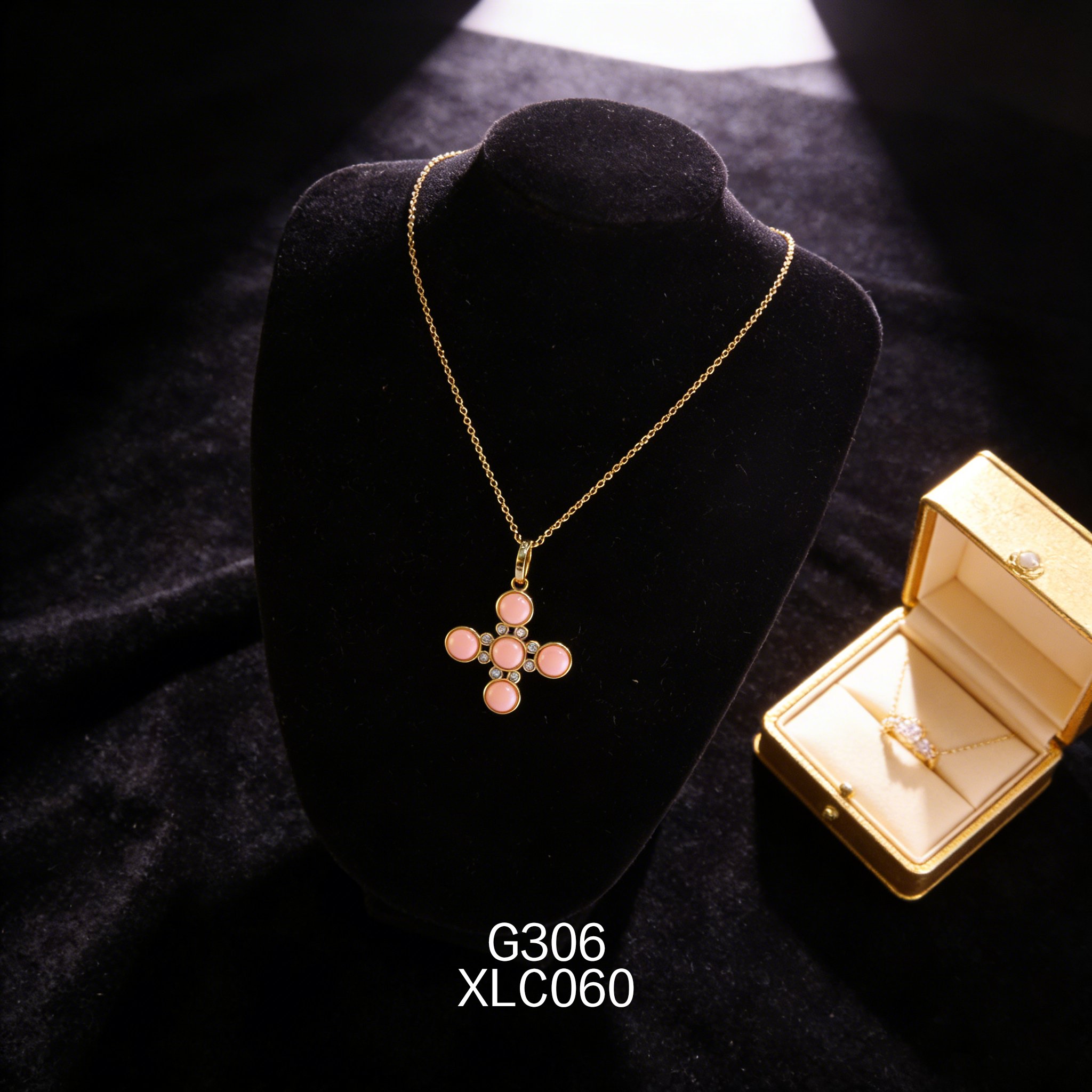 电镀黄金锆石 6.3mm 女皇贝项链