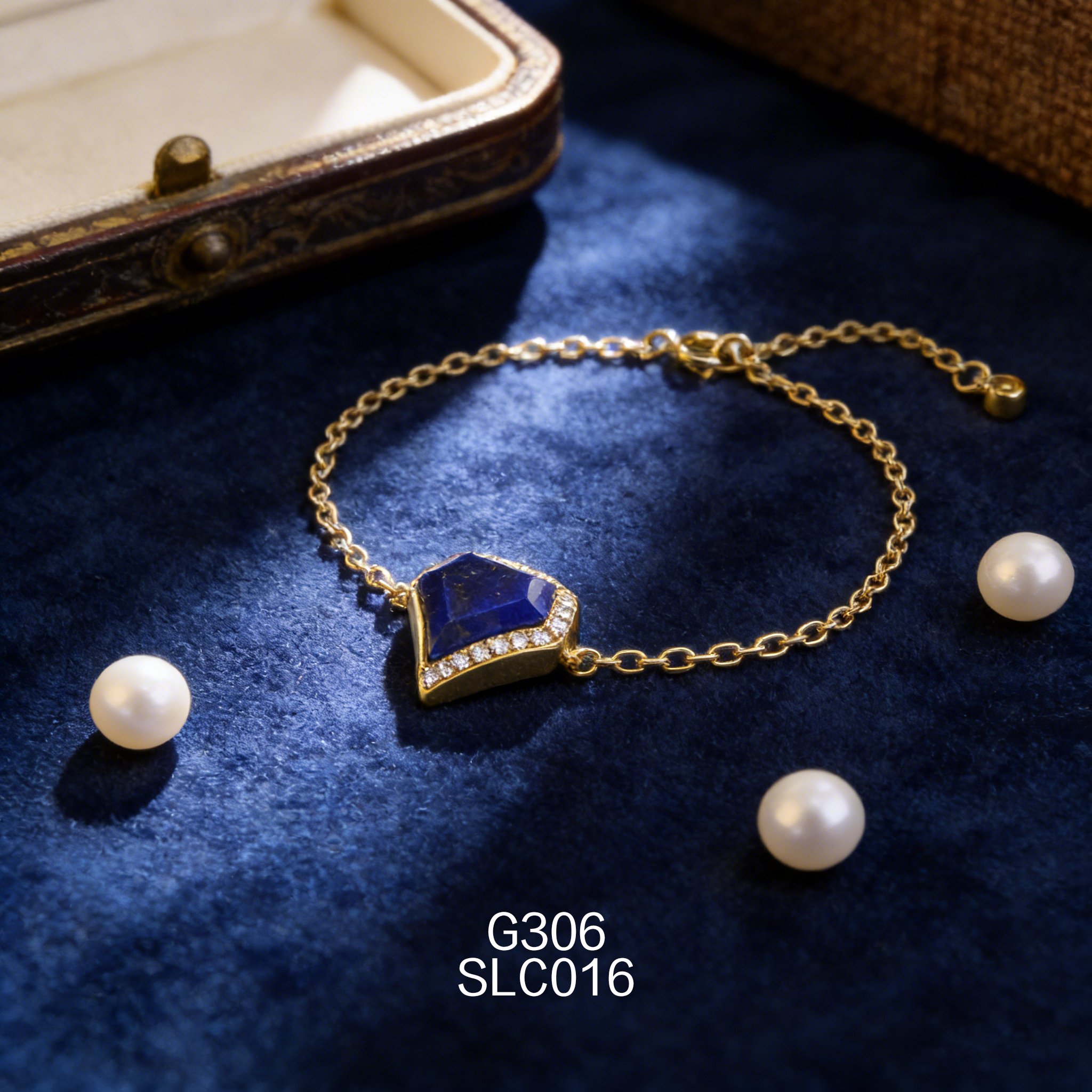 电镀黄金锆石 13mm 青金手链