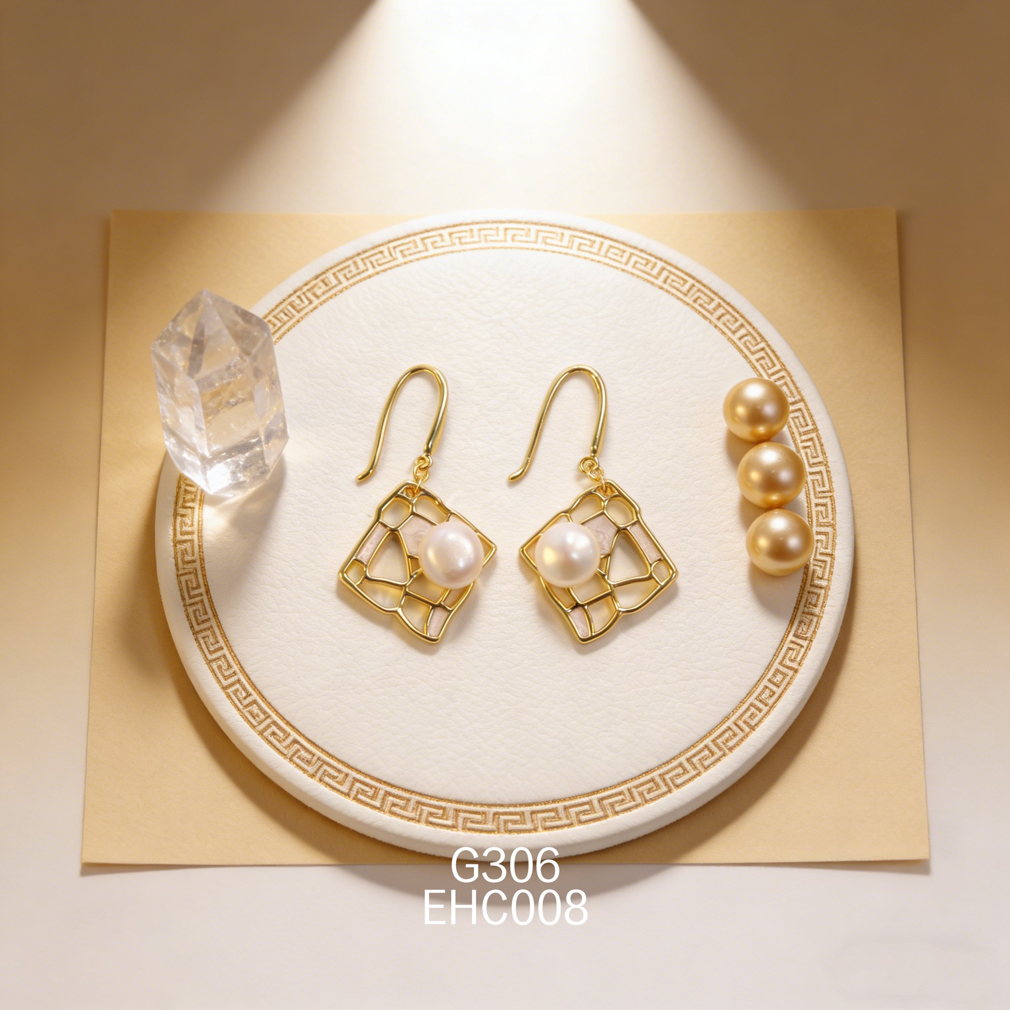 电镀黄金 8085 珍珠耳环