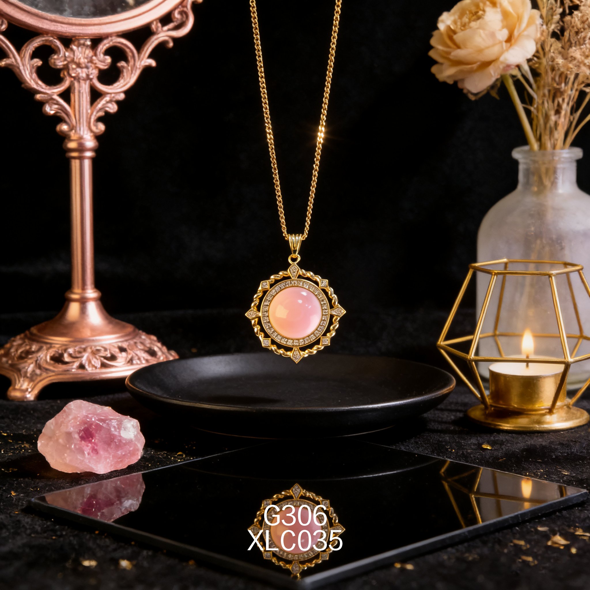 電鍍黃金鋯石 12.6mm 女皇貝項鍊