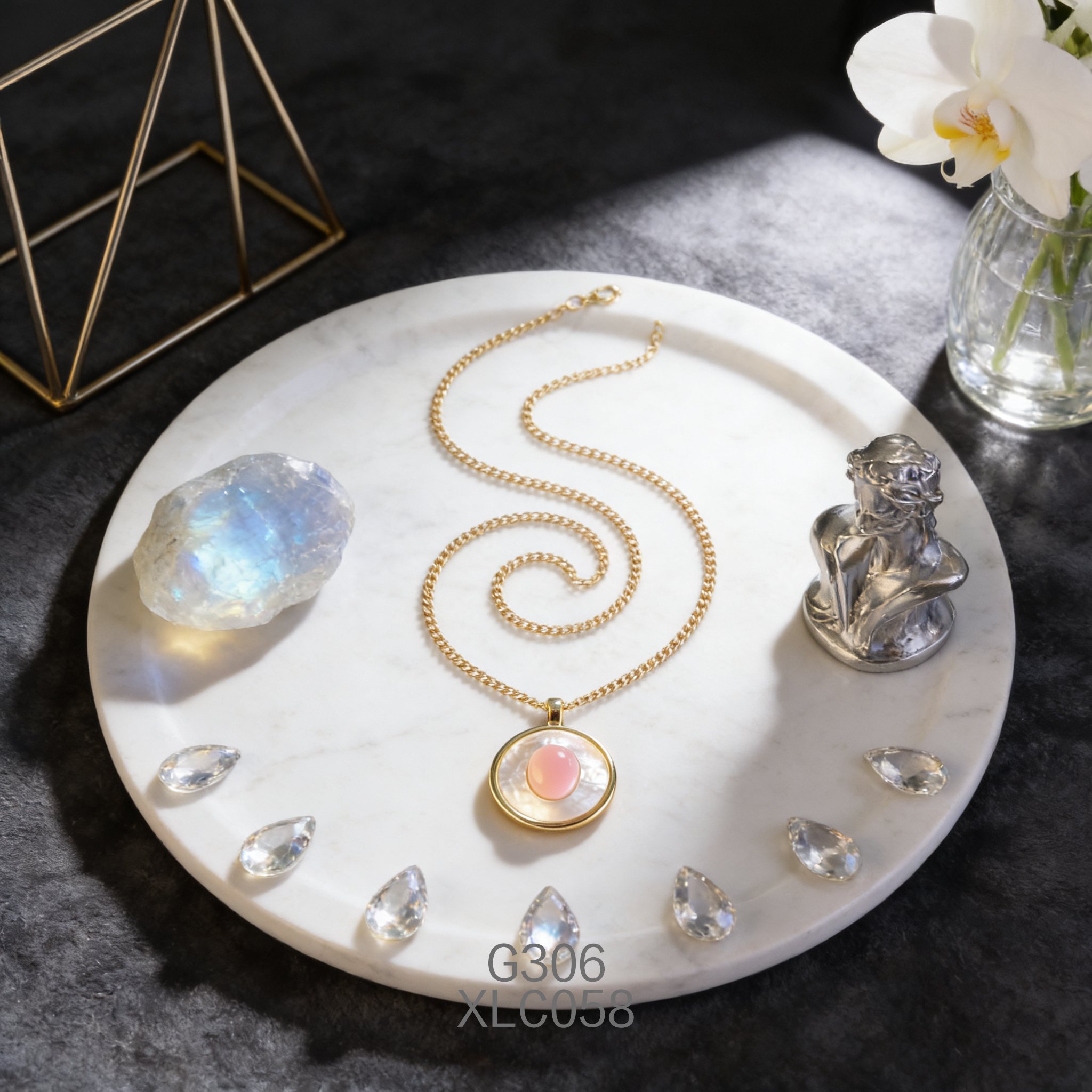 电镀黄金白贝女皇贝时尚项链