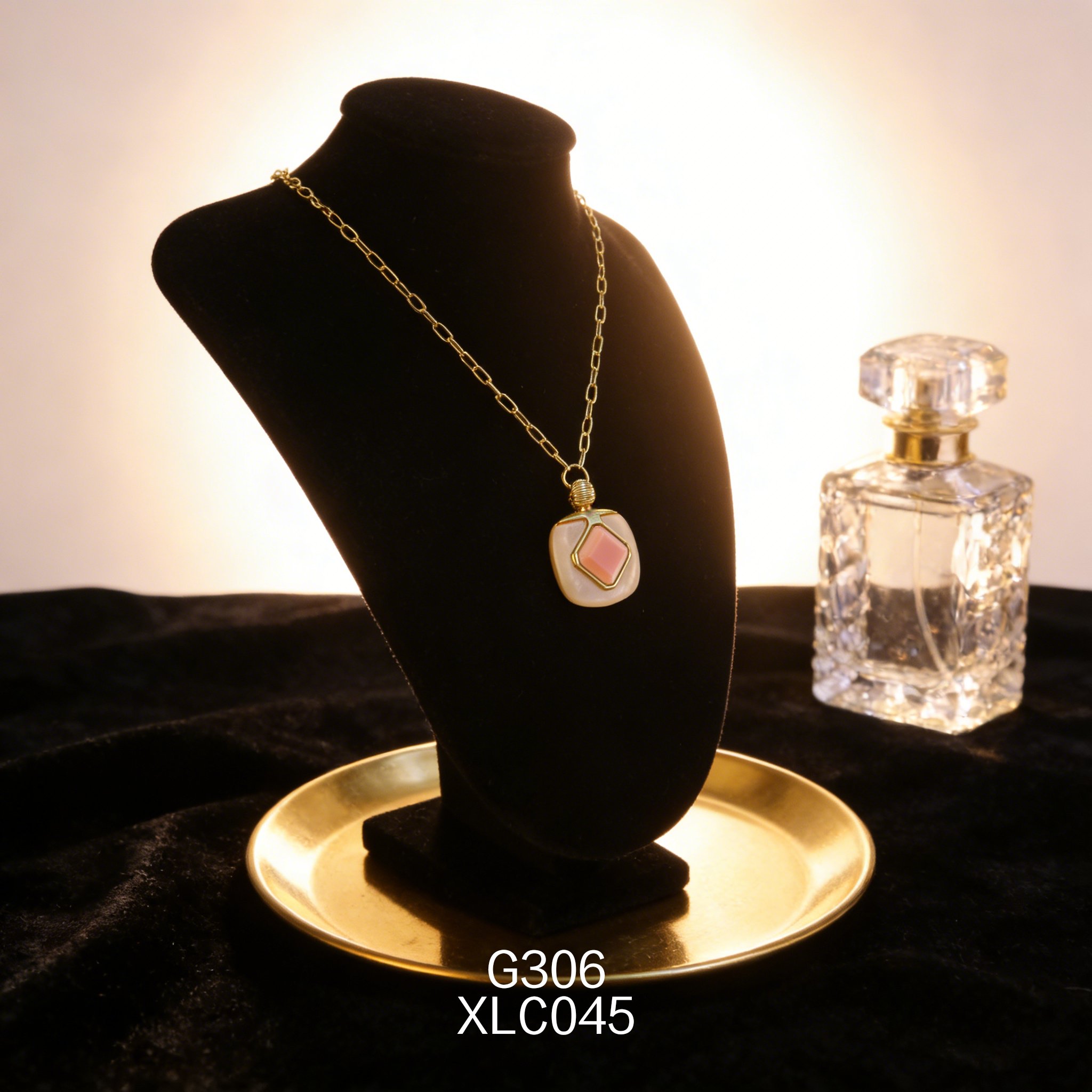 电镀黄金 10 x 10mm 白贝女皇贝复古项链