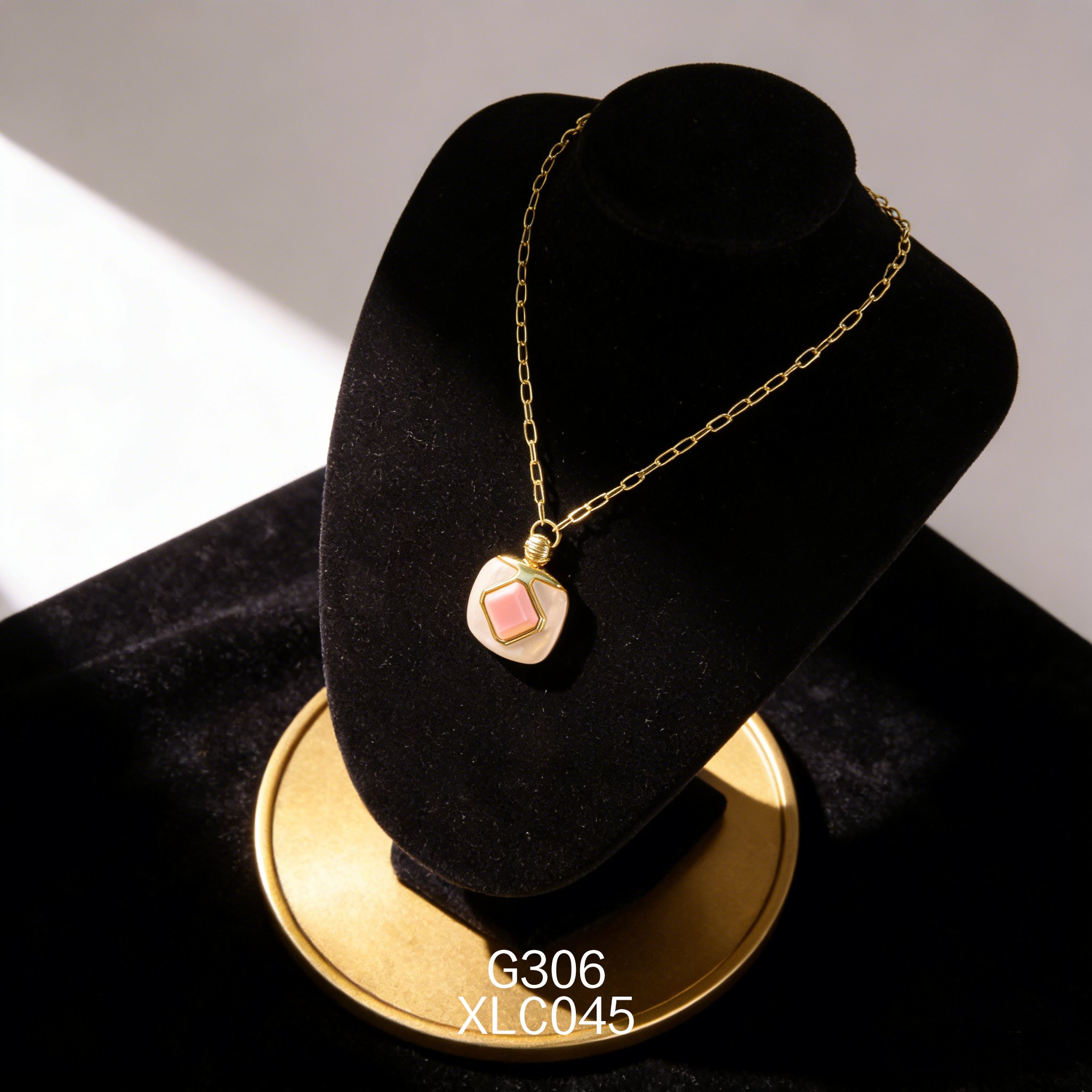 电镀黄金 10 x 10mm 白贝女皇贝复古项链