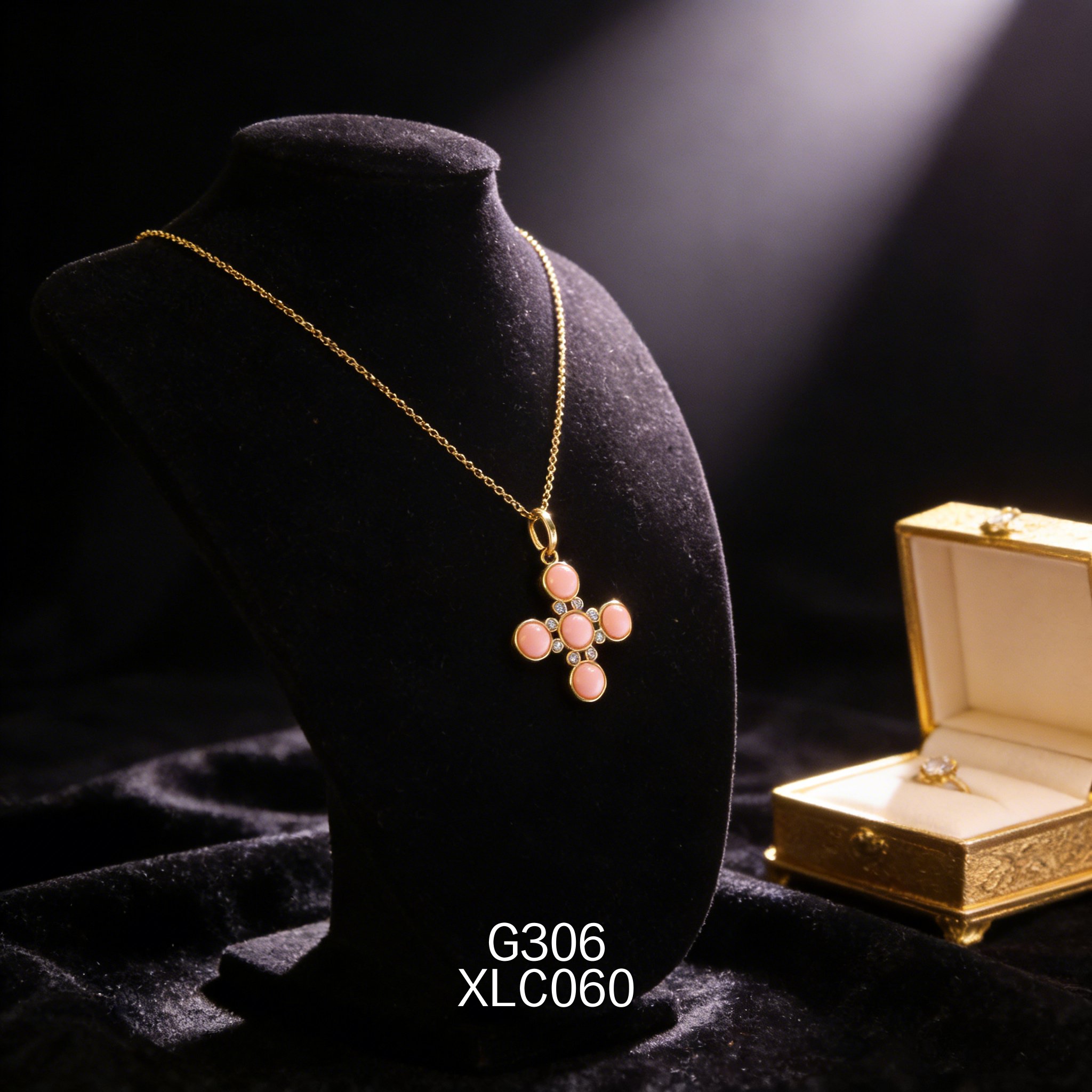 电镀黄金锆石 6.3mm 女皇贝项链