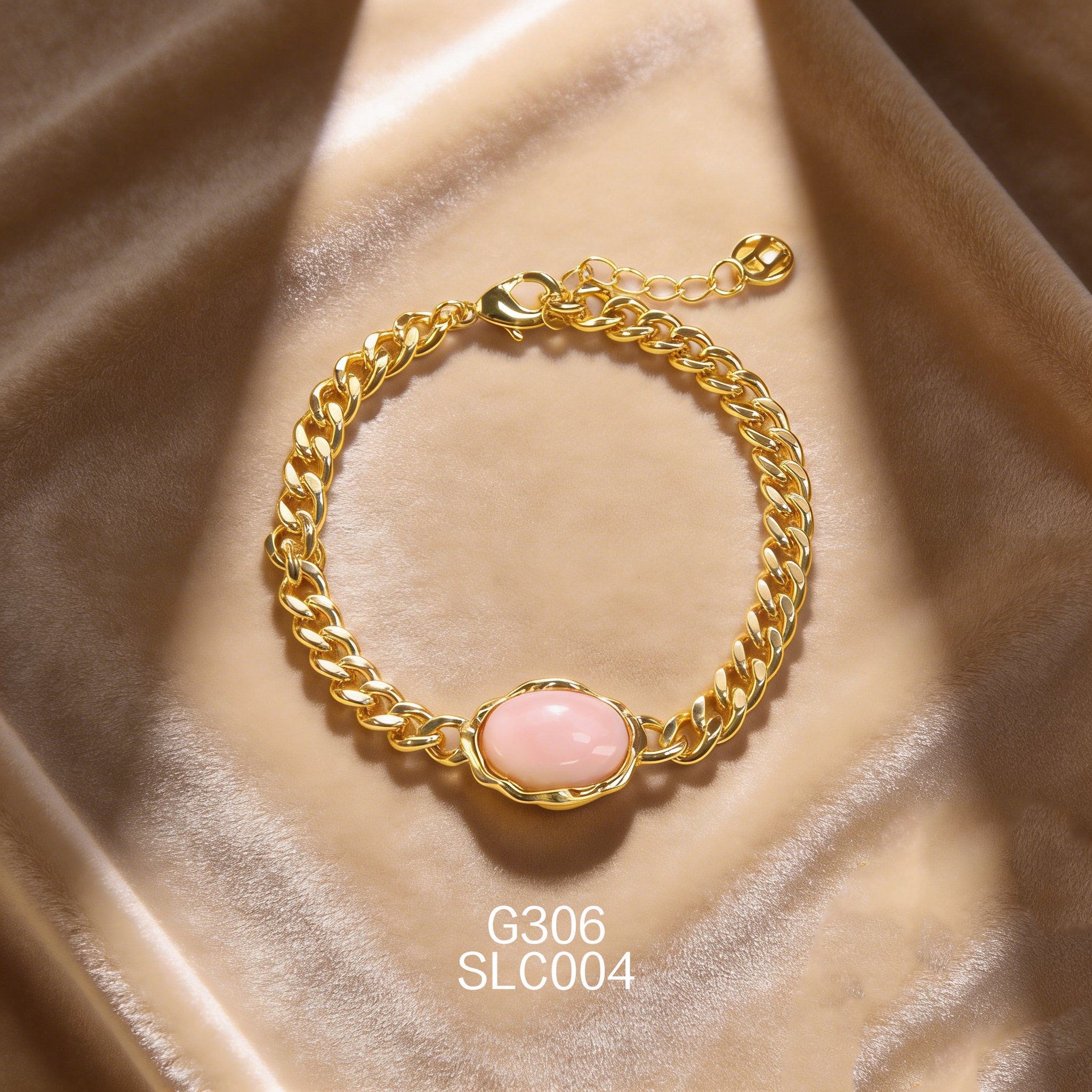 电镀黄金椭圆女皇贝手链