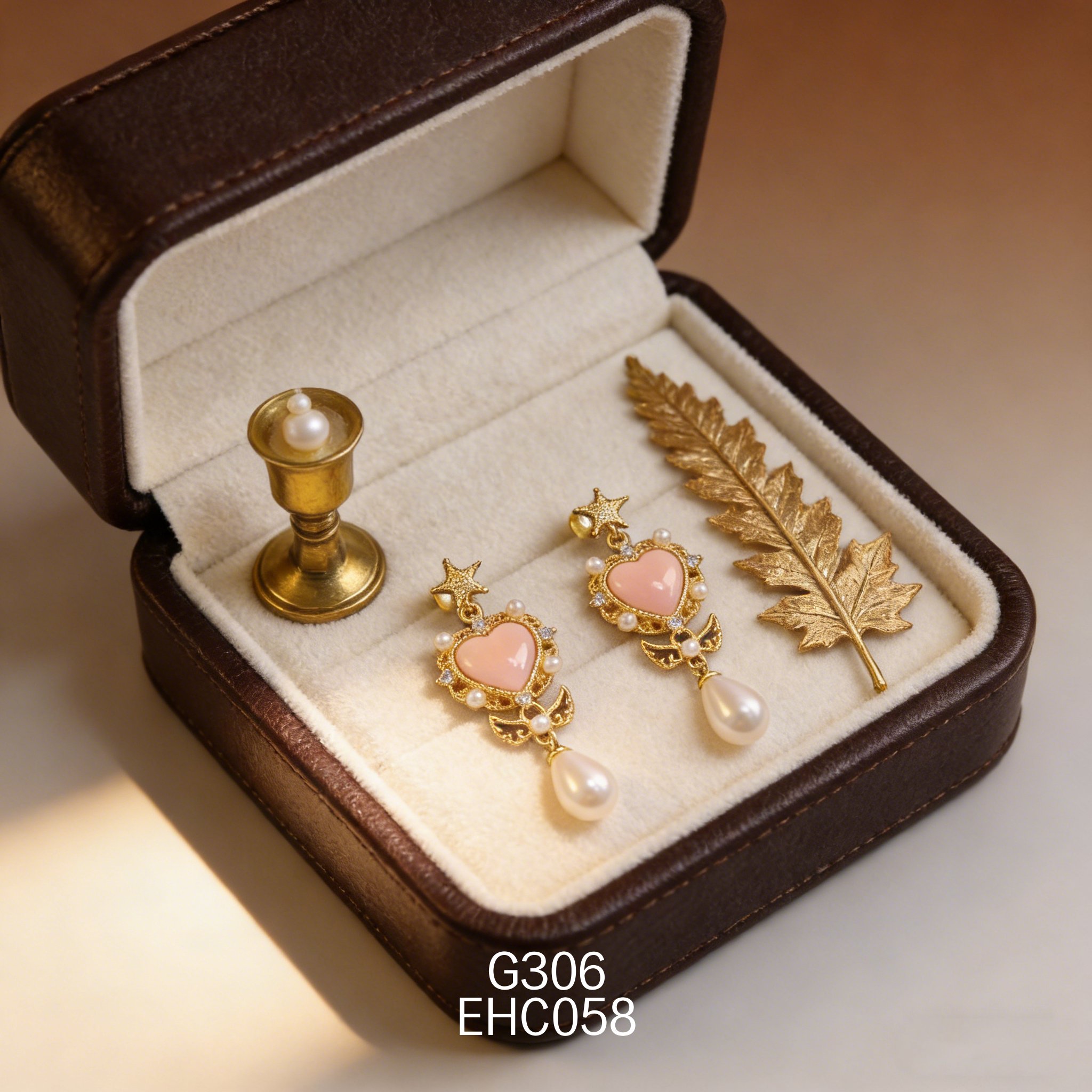 电镀黄金女皇贝珍珠耳环