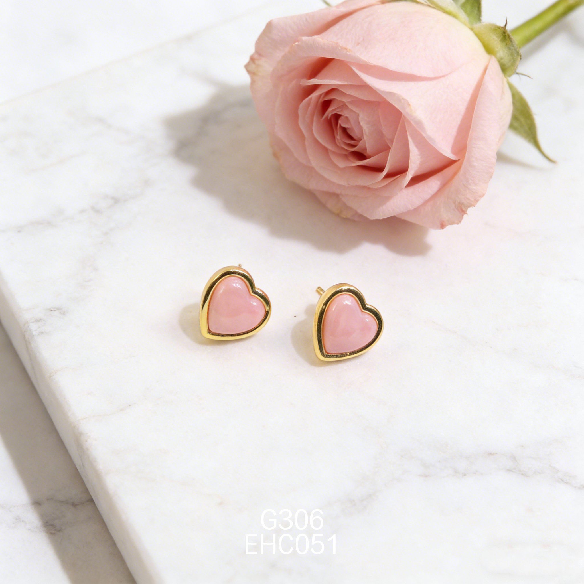 Gold-plated Heart-shaped Abalone Earrings
